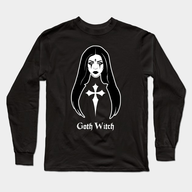 Goth Witch Aesthetic Long Sleeve T-Shirt by Patti Sin Merch